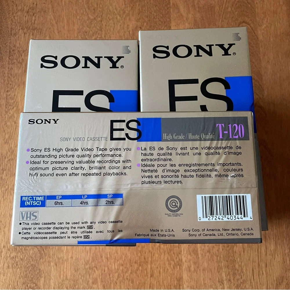 Sony VHS Tapes - ES High Grade T-120 - Lot of 11 Tapes - NEW